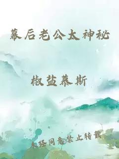 幕后老公太神秘